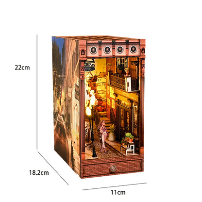 DIY Book Nook Kit – Miniature Bookshelf with LED Lights