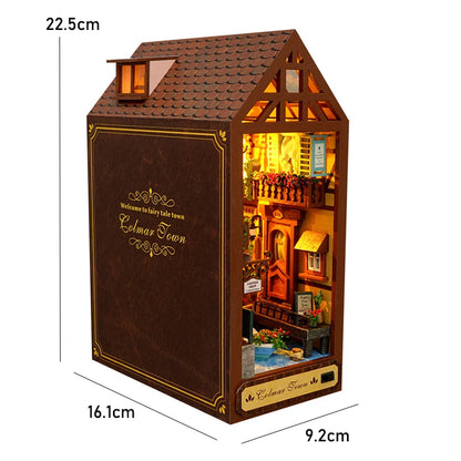 DIY Book Nook Kit – Miniature Bookshelf with LED Lights