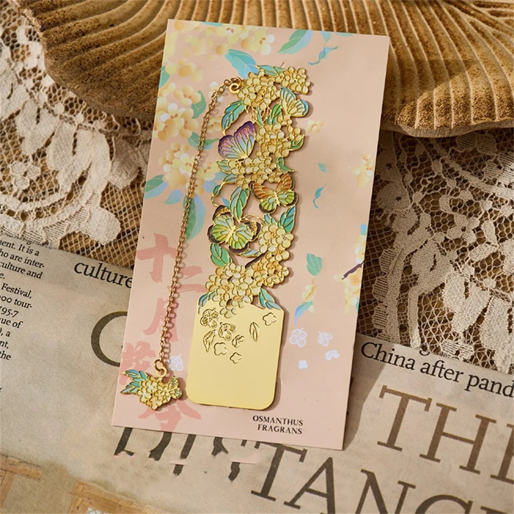 Retro Chinese Metal Hollow Bookmark – Elegant Book Clip for Readers