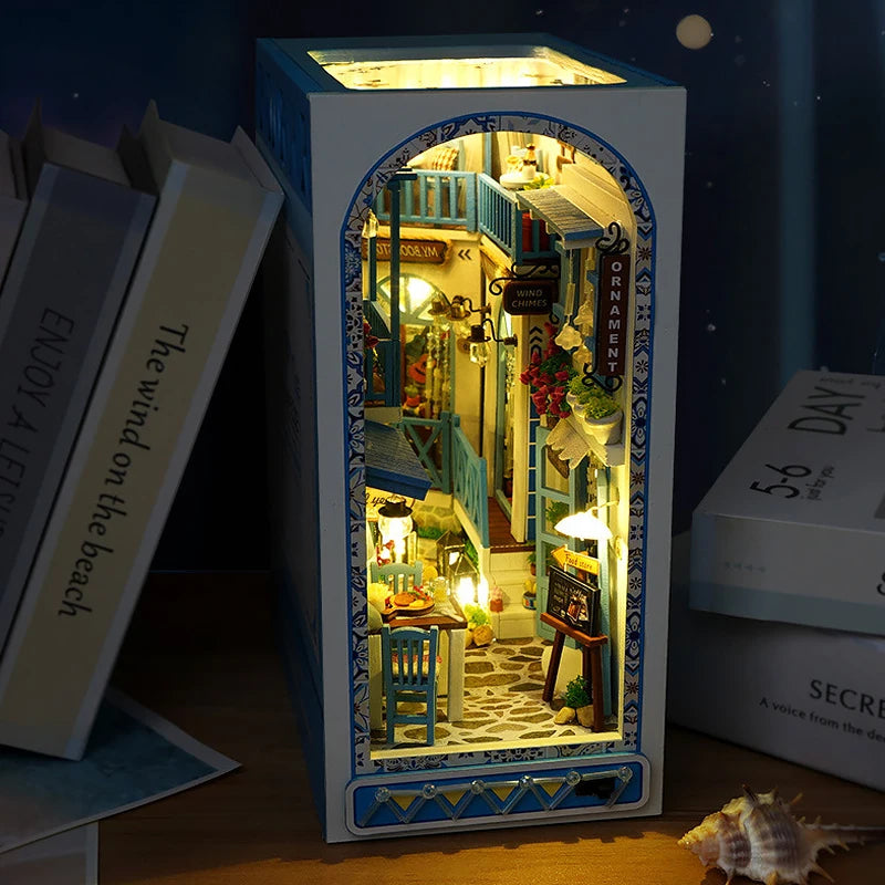 DIY Book Nook Kit – Miniature Bookshelf with LED Lights