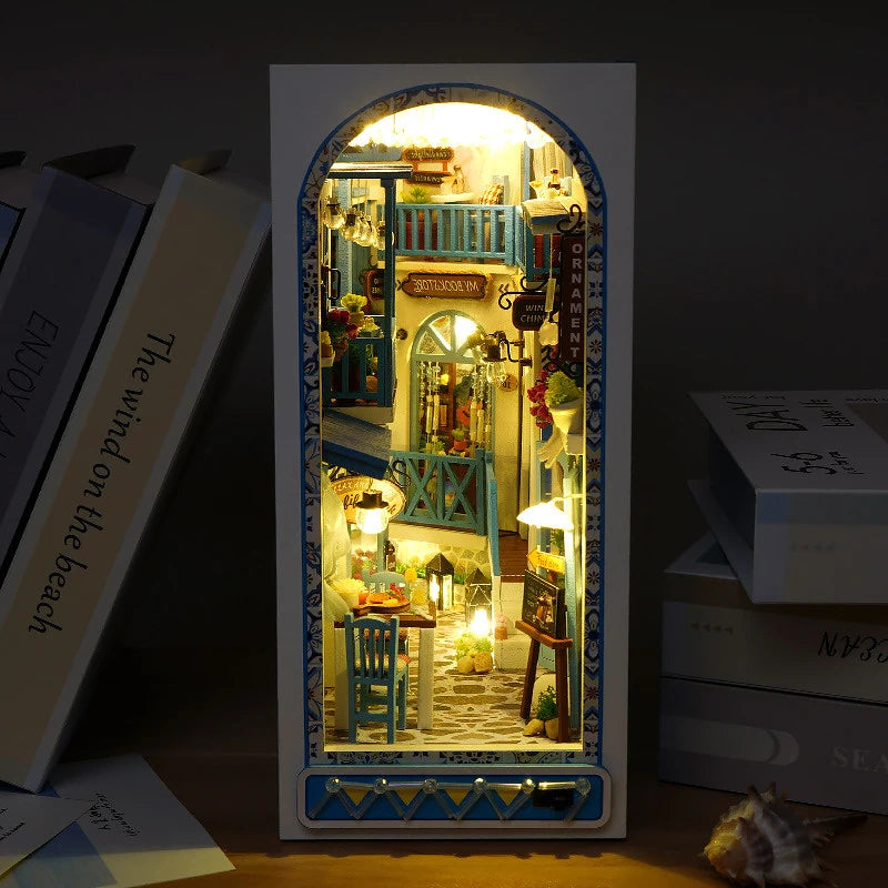 DIY Book Nook Kit – Miniature Bookshelf with LED Lights
