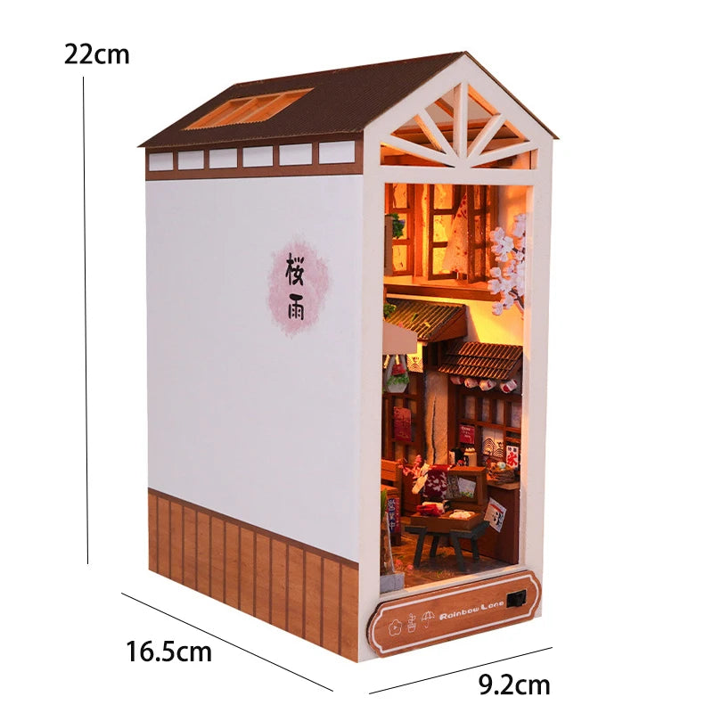 DIY Book Nook Kit – Miniature Bookshelf with LED Lights