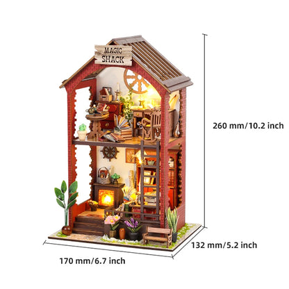 DIY Book Nook Kit with LED Lights – Miniature Bookshelf Insert for Readers
