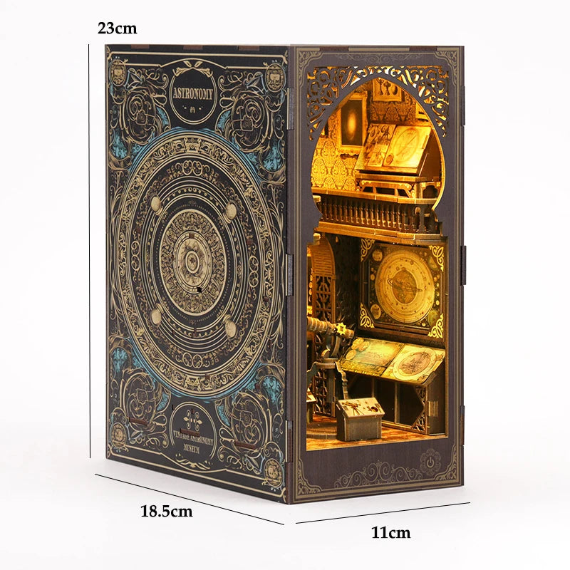 DIY Book Nook Kit – Miniature Bookshelf with LED Lights