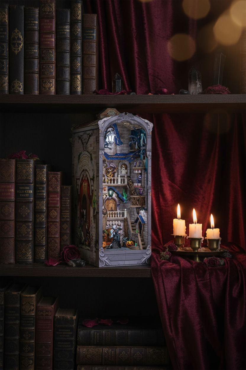 Monster Party book nook diorama – haunted gothic mansion